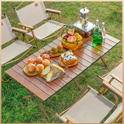 迈高登铝合金蛋卷桌露营桌子便携式野餐桌野营装备桌椅户外折叠桌
