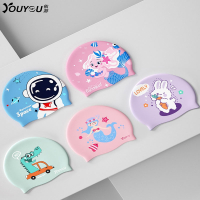 儿童泳帽男童女童可爱卡通硅胶贴合不勒头专业护耳时尚游泳帽