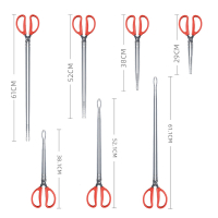 围炉煮茶不锈钢碳夹火钳烧烤夹木碳户外工具加长柄垃圾柴火炭夹子控鱼