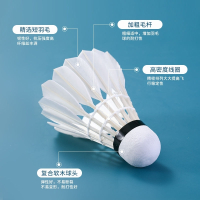 羽毛球12只装耐打王黑白羽室外训练比赛专用官方尼龙球6