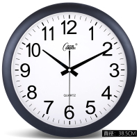 康巴丝Compas电子挂钟客厅万年历现代简约大气时钟 石英钟表挂表家用 16英寸(直径40.5厘米) 简约版(黑色)