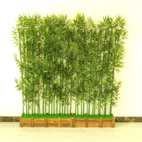 纳丽雅(Naliya)仿真竹子装饰假竹子隔断屏风加密 竹子室内仿真绿植物盆栽装饰 50厘米长底座+8根1.8米高竹子