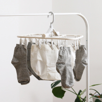 家用多功能多夹子可折叠晾衣架宝宝儿童晒袜子挂钩方形凉内衣圆盘