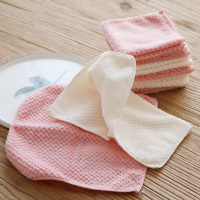 (赠品评价截图后联系客服领取)抹布吸水不毛厨房家务清洁布易清洗洗碗巾洗碗布两条装 米色+浅粉两条装