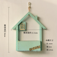 创意墙面墙壁装饰挂件 北欧ins仿真植物壁挂假花客厅餐厅墙上挂花 单个房子天蓝