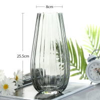 欧式玻璃花瓶大号透明水培简约创意摆件客厅鲜花玫瑰插花瓶干花器 烟灰(恐龙蛋) 中等