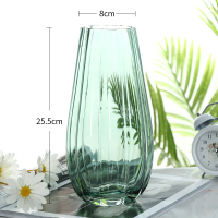 欧式玻璃花瓶大号透明水培简约创意摆件客厅鲜花玫瑰插花瓶干花器 绿色(恐龙蛋) 中等