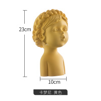 创意树脂人像塑工艺品酒柜玄关电视柜客厅摆件家居饰品 卡梦尼-黄色