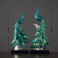 欧式客厅电视柜酒柜装饰品美式创意家居小摆设红酒架摆件结婚 孔雀一对