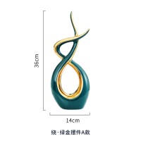 现代轻奢风格摆件创意家居饰品装饰玄关简约客厅酒柜工艺品小北欧 鎏金摆件[高]祖母绿