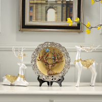 创意欧式工艺礼品美式家居摆设客厅玄关电视柜酒柜软装饰品鹿摆件 鹿三件套09款