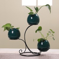 陶瓷装饰品创意电视柜家居花瓶摆件客厅插花水养花瓶北欧简约现代 款02-三个套装-霁兰