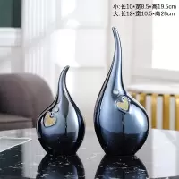 家居现代简约轻奢风饰品客厅电视柜酒柜博古架工艺品装饰桌面摆件 宝蓝色对象