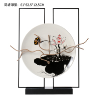 新中式陶瓷假山摆件软装饰品样板房书酒店客厅电视柜玄关禅意摆设 荷塘印景(BJ-308)A款