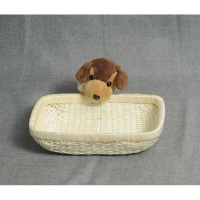 长方形柳编竹编藤编收纳纳丽雅现捞箩筐馒头馍瓜子饼板栗筐笸箩簸箕 手工柳编长40cmX宽40X高12白色包边