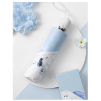 插画全自动雨伞折叠女纳丽雅晴雨两用太阳伞防晒学生ins遮阳伞 自动款—雪山猫 98cm