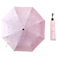 ins少女心甜美雨伞s可爱纳丽雅自动森系复古简约日系防嗮太阳伞晴雨两用 粉色纸飞机