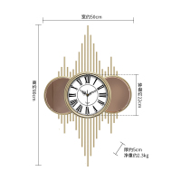 美式挂钟家用现代轻奢挂表纳丽雅个性艺术时尚大气客厅时钟装饰 钟表 旭日挂钟茶色罗马字《白》 其他