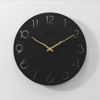 挂钟客厅卧室钟表北欧纳丽雅个性创意时钟石英钟家用 简约ins网红钟 A05-黑色金针 12英寸(直径30.5厘米)
