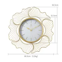 新中式银杏叶挂钟时尚现代纳丽雅简约时钟客厅挂表创意轻奢家用个性钟表 挂钟-3021B大白 其他