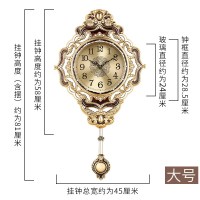 美式时钟 挂钟客厅欧式纳丽雅北欧时钟时尚家用创 大号-6351-18K金色-(国产机芯) 20英寸(直径50.5厘米)