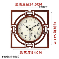 中式挂钟 钟表卧室木质时钟纳丽雅个性创意装饰钟复古大气方形石英钟 大号竹子表盘（手动对时机芯） 20英寸以上