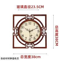中式挂钟 钟表卧室木质时钟纳丽雅个性创意装饰钟复古大气方形石英钟 小号竹子表盘(自动对时机芯) 20英寸以上