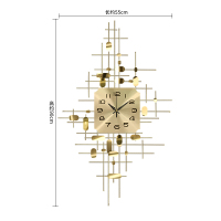 北欧轻奢挂表钟表挂钟客厅家用纳丽雅时尚个性创意大气艺术轻奢装饰时钟 经典纵横挂钟竖小款 20英寸以上