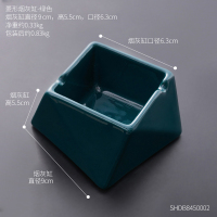 北欧陶瓷烟灰缸创意家用客厅 纳丽雅ins个性潮流办公室带盖有盖烟缸时尚 [陶瓷]绿菱形(送烟沙)