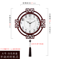 新中式挂钟客厅 时尚中国风纳丽雅创意钟表家用大气装饰木 HJ大号8597-206手动对时 机芯配送吊坠 20英寸以上