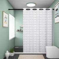 干湿分离磁性浴帘套装卫生间浴纳丽雅室 布淋浴隔断挡水条免打孔挂杆