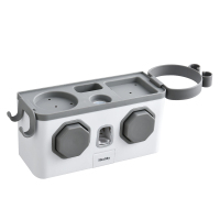 牙刷置物架免打孔刷牙杯纳丽雅卫生间漱口杯套装吸壁挂式挤牙膏器牙具架 甜蜜情侣-灰色[双杯]