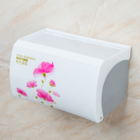 卫生间厕所纸巾盒卷纸筒 纳丽雅卫浴室置物架手纸盒抽纸厕纸盒免打孔 粉色晨韵