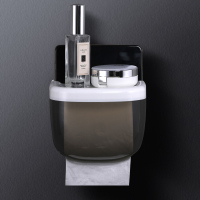 厕所家用免打孔创意 卫生纸盒纳丽雅卫生间纸巾厕纸置物架抽纸卷纸筒 小号咖啡色纸巾盒