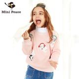 Mini Peace女童卫衣春秋儿童外套女宝宝洋气上衣外套秋装新款休闲无帽