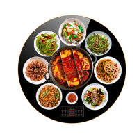 伊米哆电磁炉火锅饭菜保温板热菜神器暖菜板家用智能触屏版圆形直径100cm(手动自动一体旋转款)QF-DCL100