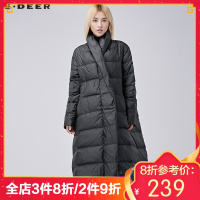 sdeer圣迪奥女装冬装新款长款过膝宽松羽绒服S16482476