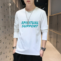 蓝缕金(LANLVJIN)男士T恤春秋季新品打底衫青年纯棉圆领套头宽松长袖体恤韩版帅气字母印花潮t上衣男装2020