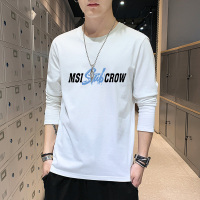 蓝缕金(LANLVJIN)男士T恤春秋季2020新品纯棉长袖体恤青年圆领套头宽松打底衫韩版帅气休闲印花学生上衣男装