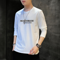 蓝缕金(LANLVJIN)男士T恤春秋季2021新品纯棉印花打底衫青年圆领套头体恤韩版休闲学生上衣