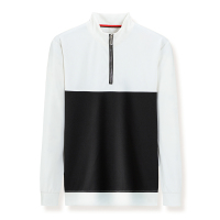 蓝缕金(LANLVJIN)男士卫衣秋季2021新品立领宽松撞色长袖体恤青年半开拉链省插袋打底衫百搭休闲收口袖无连帽上衣