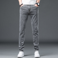 蓝缕金(LANLVJIN)男士牛仔裤春季2022新品修身合体直筒长裤青年小脚棉弹力裤韩版休闲水洗男裤子