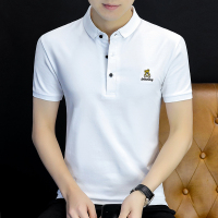 蓝缕金(LANLVJIN)男士POLO衫夏季2022新品修身短袖体恤青年刺绣棉弹力 上衣韩版休闲百搭男装T恤