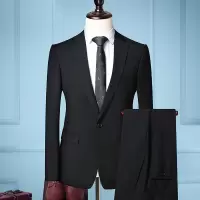 蓝缕金(LANLVJIN)西服套装男四季2022新品修身一粒单排扣两件套新郎伴郎结婚礼服商务正装一套单西单裤男装