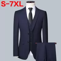 蓝缕金(LANLVJIN)西服套装男四季2022新品修身两粒单排扣马甲西服西裤三件套新郎伴郎结婚礼服商务正装男装