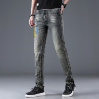 蓝缕金(LANLVJIN)男士牛仔裤秋季2022新品秋季修身小脚裤青年棉弹力水洗长裤韩版潮流百搭男裤子