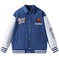 蓝缕金(LANLVJIN)男士夹克秋季2022新品贴布绣棒球服青年单排扣收口袖短款外套韩版休闲潮牌男装