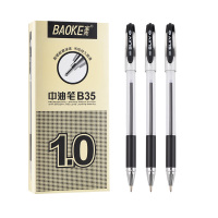 宝克(BAOKE) 黑色圆珠笔 1.0mm 速干中油笔 12支/盒 B35