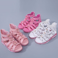 女童凉鞋2019夏季新款女孩公主鞋学生高帮罗马鞋中大童透气沙滩鞋橡胶
