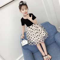 童装女童拼接连衣裙夏装2019新款时尚韩版夏季中大童洋气女孩纱裙
